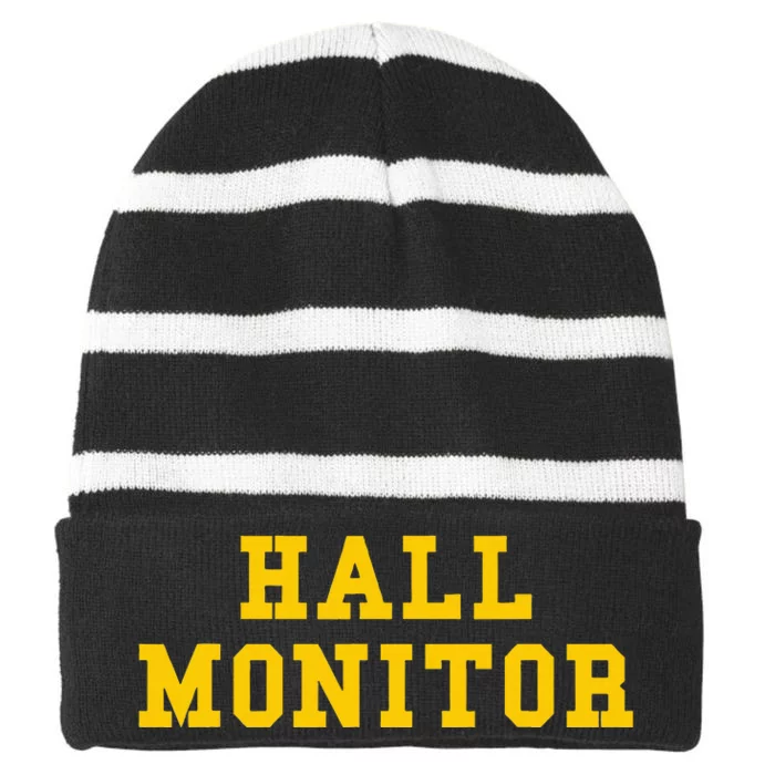 Hall Monitor Striped Beanie with Solid Band