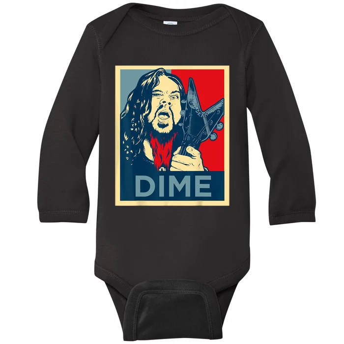 Heavy Metal Hope Poster Dime Dimebag Obama Darrell Guitar Baby Long Sleeve Bodysuit