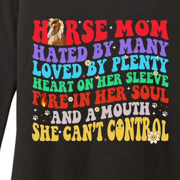 Horse Mom Hated By Many Loved By Plenty Retro Groovy Mommy Womens CVC Long Sleeve Shirt