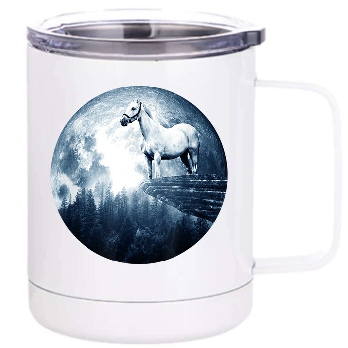 Horse Moon Horses Front & Back 12oz Stainless Steel Tumbler Cup