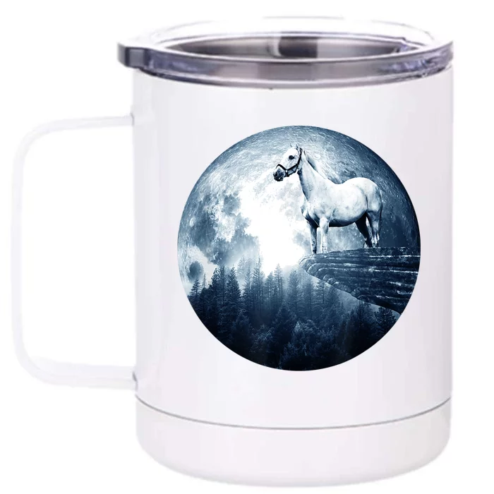 Horse Moon Horses Front & Back 12oz Stainless Steel Tumbler Cup