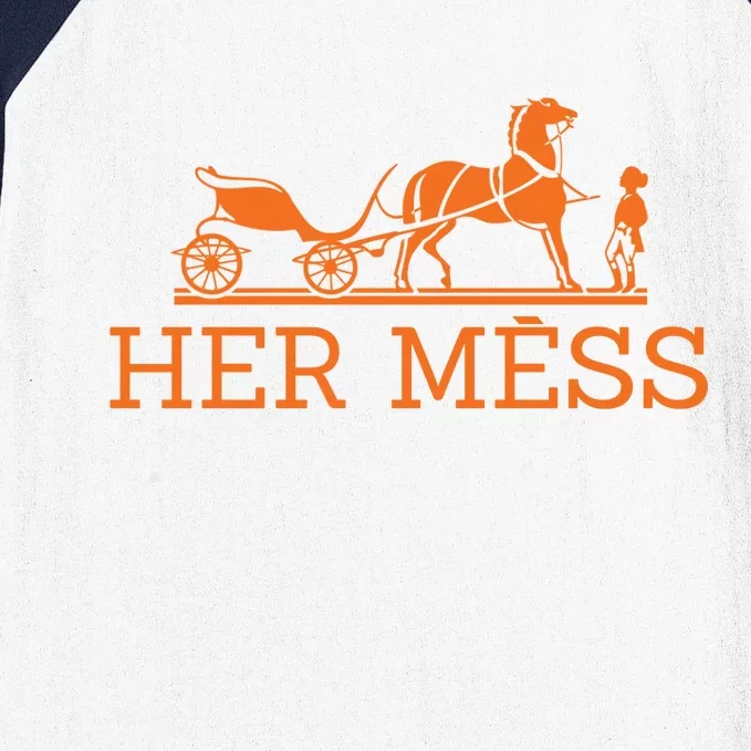 Her Mess Horse Carriage Funny Baseball Sleeve Shirt