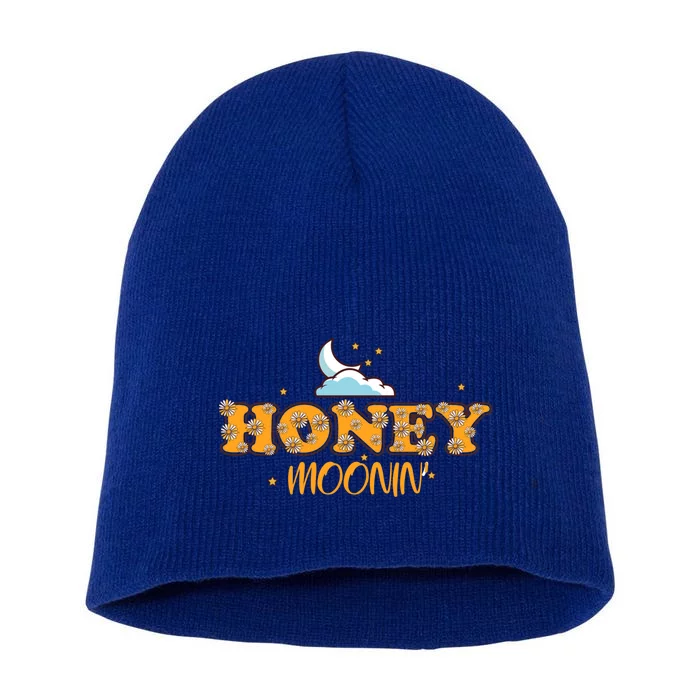 Honey Moonin Honeymoon Cute Bee Flower Beekeeper Gift Short Acrylic Beanie