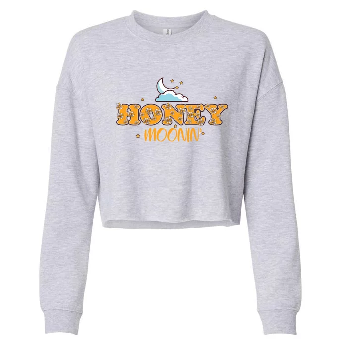 Honey Moonin Honeymoon Cute Bee Flower Beekeeper Gift Cropped Pullover Crew