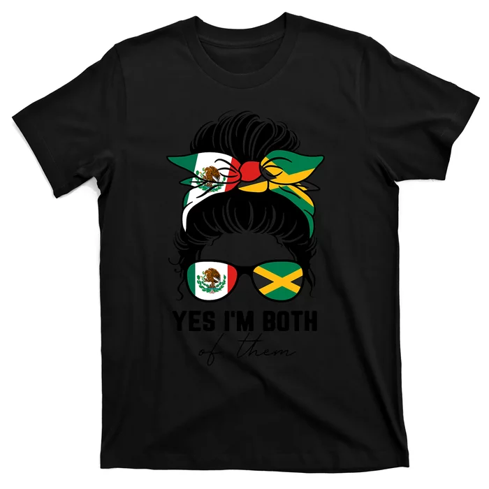 Half Mexican Half Jamaican Girl Mexico Jamaica Flag T-Shirt