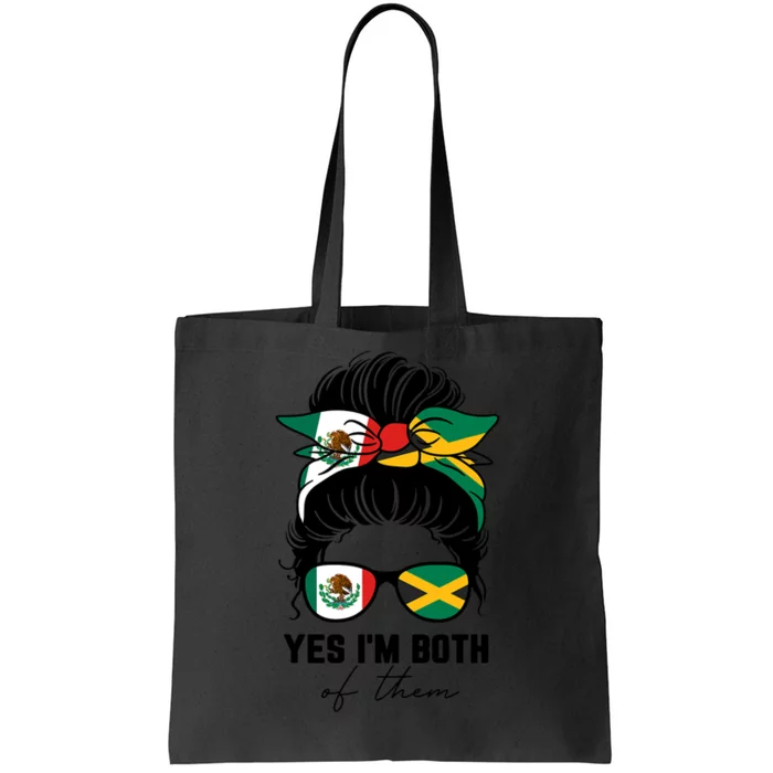 Half Mexican Half Jamaican Girl Mexico Jamaica Flag Tote Bag