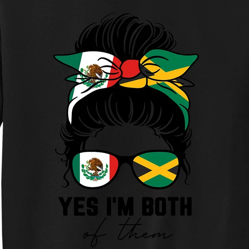 Half Mexican Half Jamaican Girl Mexico Jamaica Flag Tall Sweatshirt