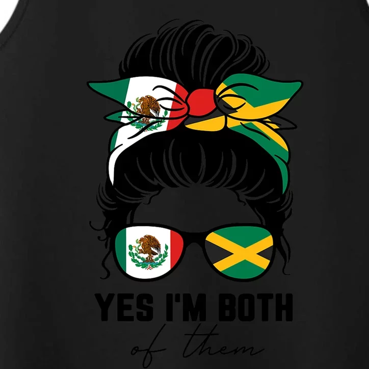 Half Mexican Half Jamaican Girl Mexico Jamaica Flag Performance Tank