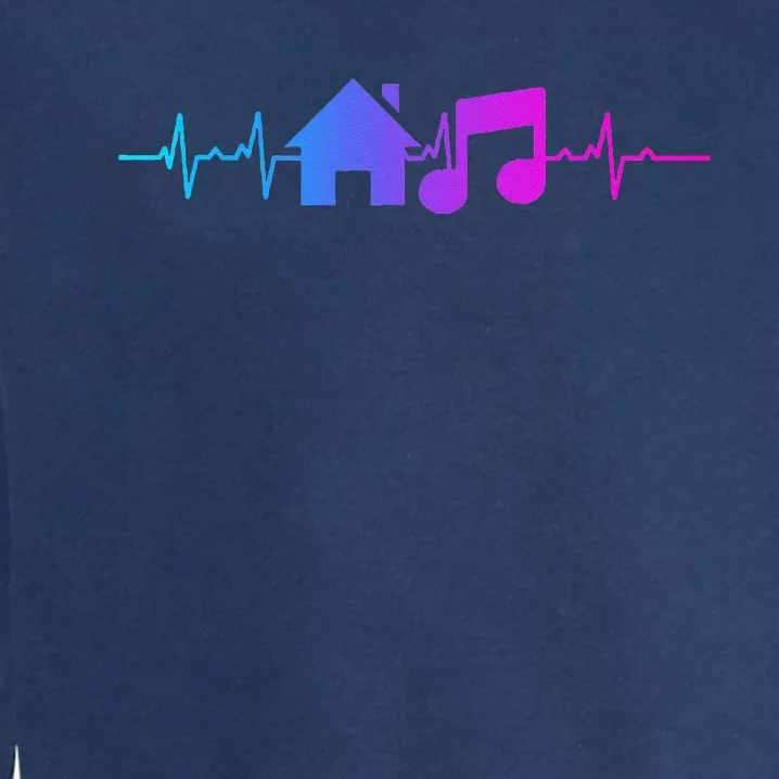 House Music Heartbeat Frequency EDM Lovers DJ Raver Trippy Garment-Dyed Sweatshirt