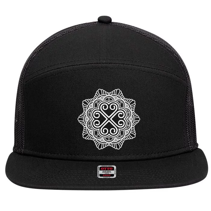 Hmong Miao Hmoob Traditional Pattern 7 Panel Mesh Trucker Snapback Hat