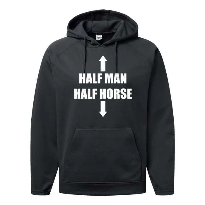 Half Man Half Horse Funny Performance Fleece Hoodie