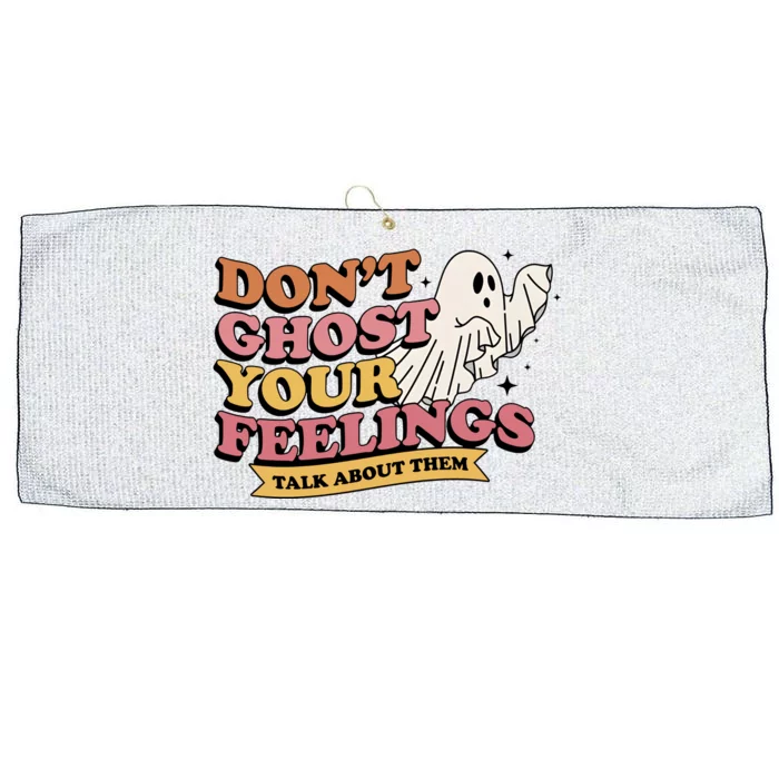 Halloween Mental Health Dont Ghost Your Feelings Large Microfiber Waffle Golf Towel