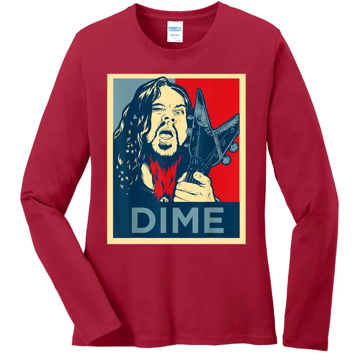 Heavy Metal Hope Poster Dime Dimebag Obama Darrell Guitar Ladies Long Sleeve Shirt