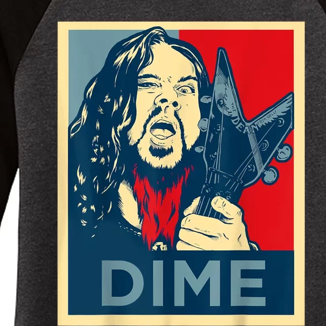 Heavy Metal Hope Poster Dime Dimebag Obama Darrell Guitar Women's Tri-Blend 3/4-Sleeve Raglan Shirt