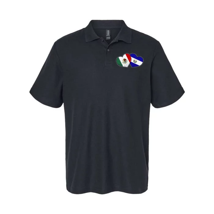 Half Mexican Half Salvadorian Flag Heart Mexico El Salvador Softstyle Adult Sport Polo