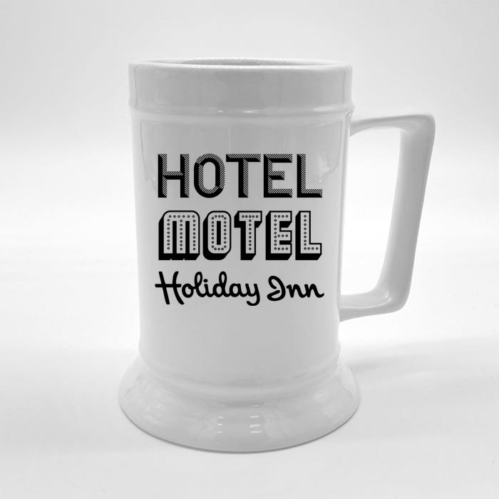 Hotel Motel Holiday Inn Funny Retro Hip Hop Rap Music Front & Back Beer Stein