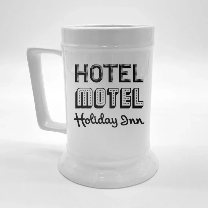 Hotel Motel Holiday Inn Funny Retro Hip Hop Rap Music Front & Back Beer Stein