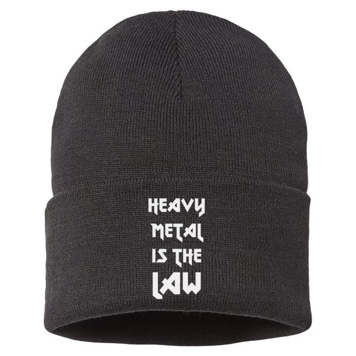 Heavy Metal Is The Law Metalhead Sustainable Knit Beanie