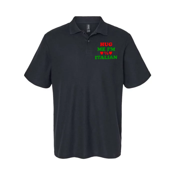 Hug Me Im 1/2 Half Italian Funny American Italian Softstyle Adult Sport Polo