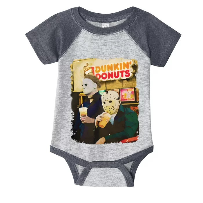 Halloween Movie Inspired Drinking Coffee Funny Humorous Infant Baby Jersey Bodysuit