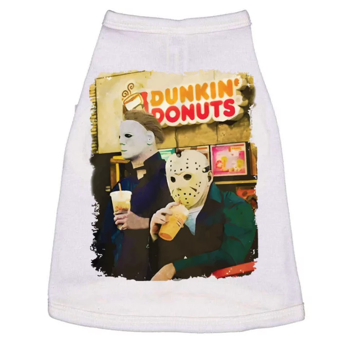 Halloween Movie Inspired Drinking Coffee Funny Humorous Doggie Tank