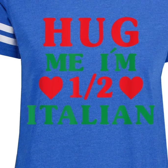 Hug Me I'm 1/2 Half Italian Funny American Italian  Wo Enza Ladies Jersey Football T-Shirt