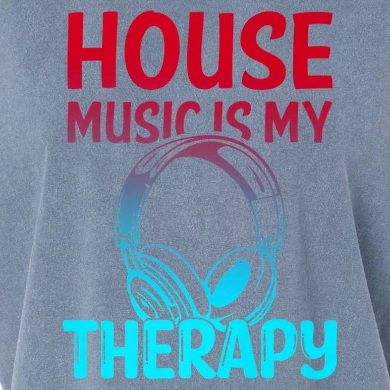 House Music Is My Therapy Retro Garment-Dyed Women's Muscle Tee