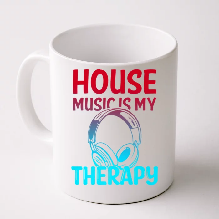 House Music Is My Therapy Retro Front & Back Coffee Mug