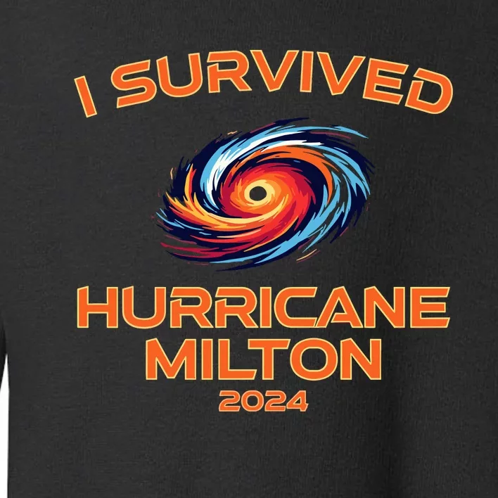 Hurricane Milton I Survived Florida Hurricane Fall 2024 Toddler Sweatshirt