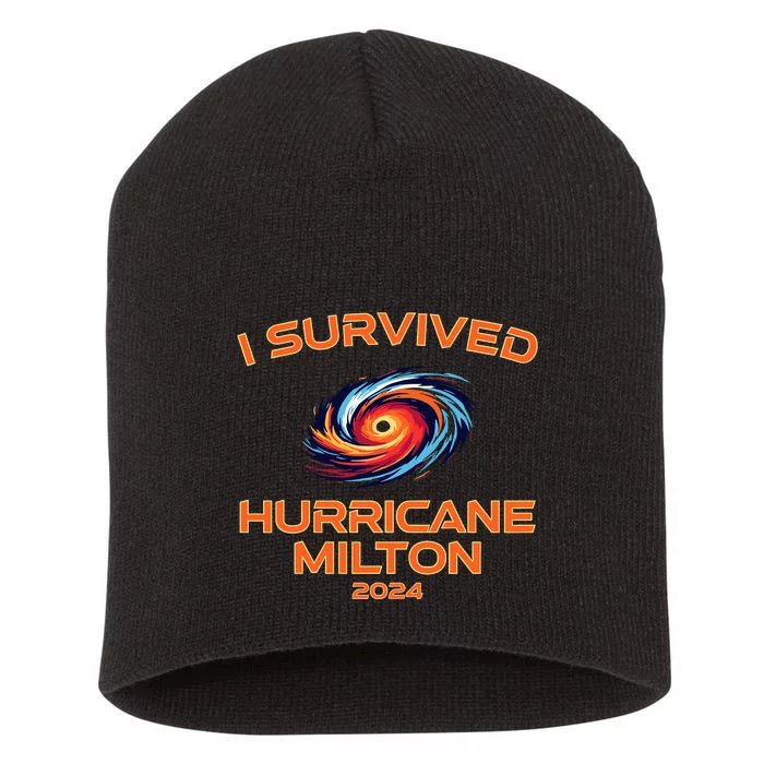 Hurricane Milton I Survived Florida Hurricane Fall 2024 Short Acrylic Beanie