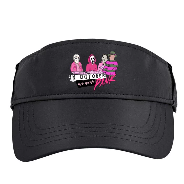 Horror Movies In October We Wear Pink For Breast Cancer Awareness Adult Drive Performance Visor