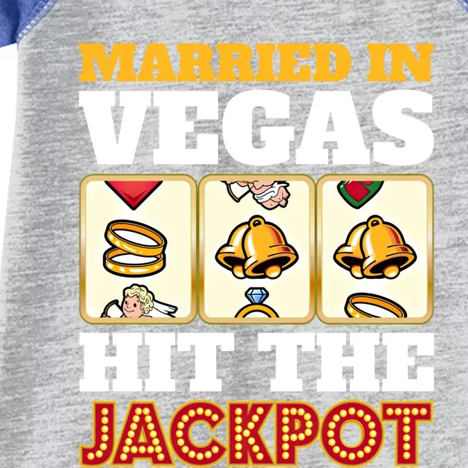 Hitched Married In Vegas Lucky With Love Cool Gift Infant Baby Jersey Bodysuit