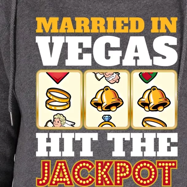 Hitched Married In Vegas Lucky With Love Cool Gift Womens Funnel Neck Pullover Hood