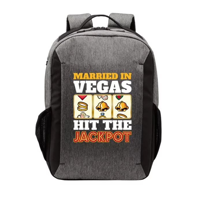 Hitched Married In Vegas Lucky With Love Cool Gift Vector Backpack