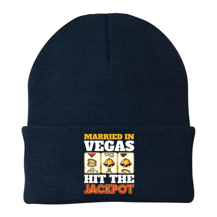 Hitched Married In Vegas Lucky With Love Cool Gift Knit Cap Winter Beanie