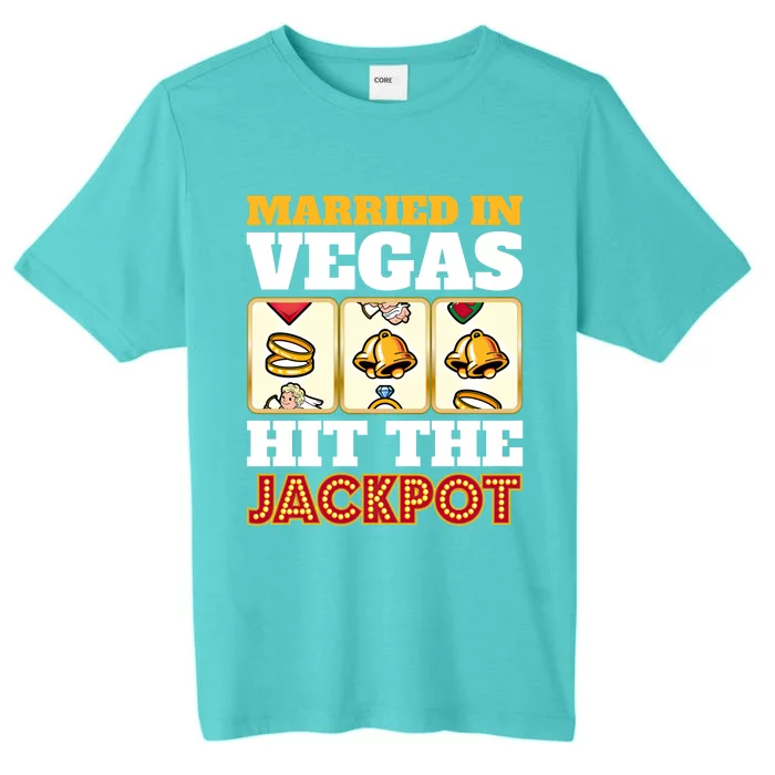 Hitched Married In Vegas Lucky With Love Cool Gift ChromaSoft Performance T-Shirt