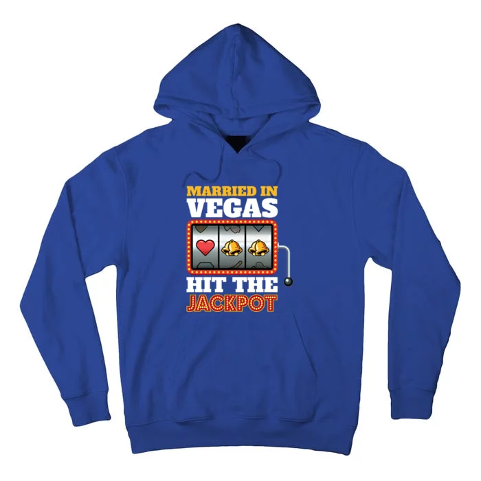 Hitched Married In Vegas And Lucky With Love Gamble Cute Gift Tall Hoodie