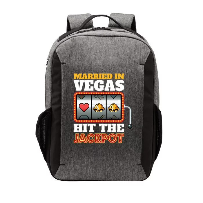 Hitched Married In Vegas And Lucky With Love Gamble Cute Gift Vector Backpack