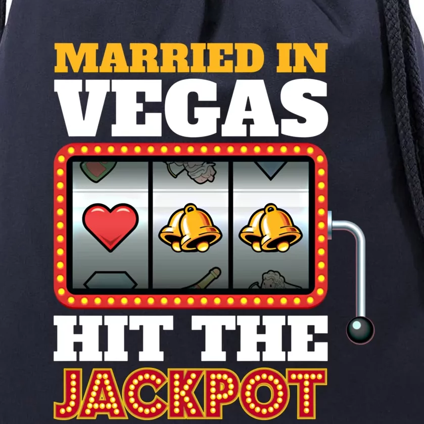 Hitched Married In Vegas And Lucky With Love Gamble Cute Gift Drawstring Bag