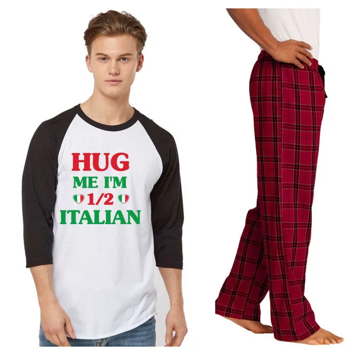 Hug Me I'm 12 Half Italian Funny American Italian Wo Raglan Sleeve Pajama Set