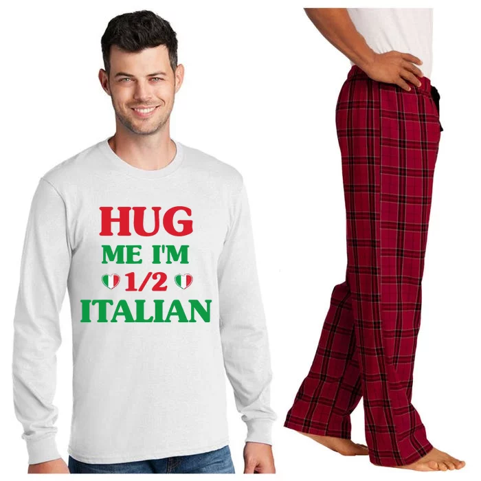 Hug Me I'm 12 Half Italian Funny American Italian Wo Long Sleeve Pajama Set