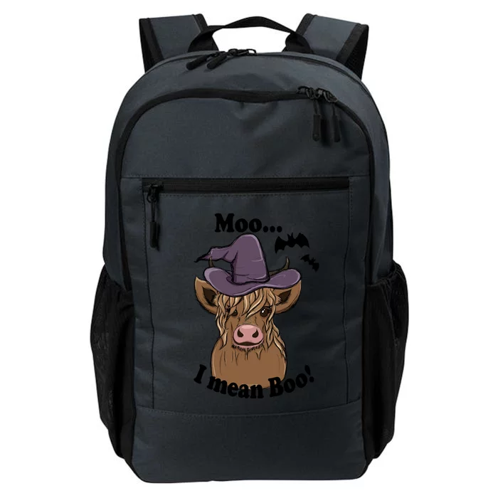 Halloween Moo I Mean Boo Ghost Cow Groovy Vintage Retro Daily Commute Backpack