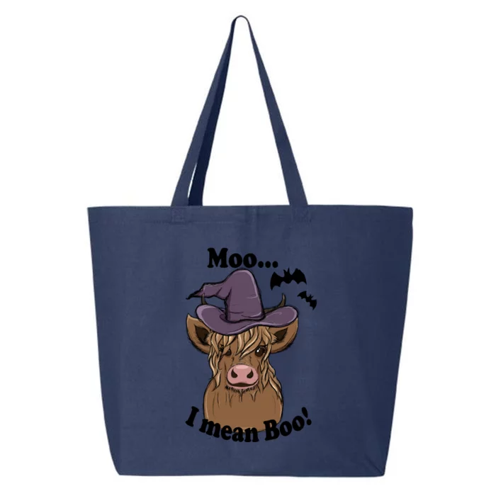 Halloween Moo I Mean Boo Ghost Cow Groovy Vintage Retro 25L Jumbo Tote