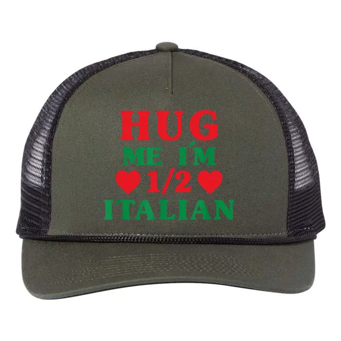 Hug Me I'm 12 Half Italian Funny American Italian Women Retro Rope Trucker Hat Cap