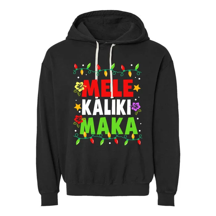 Hawaiian Mele Kalikimaka Christmas Matching Family Pajama Garment-Dyed Fleece Hoodie