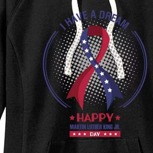 Happy Martin Luther King Jr Day USA Women's Fleece Hoodie