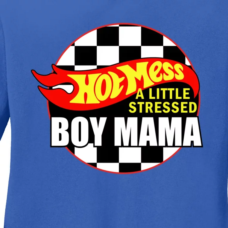 Hot Mess Little Stressed Mama Funny Mom Life Mom Of Meaningful Gift Ladies Long Sleeve Shirt