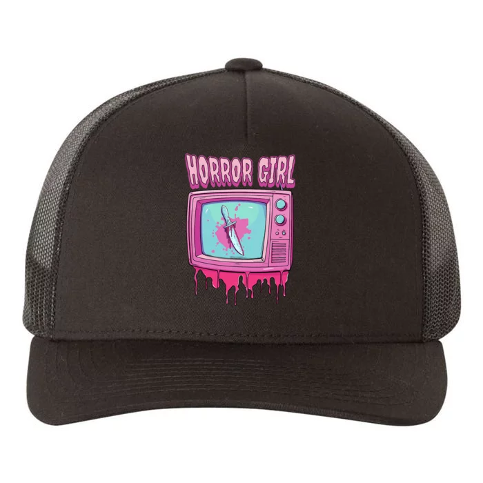 Horror Movie Lover Pastel Goth Slasher Pink Retro TV Scary Yupoong Adult 5-Panel Trucker Hat