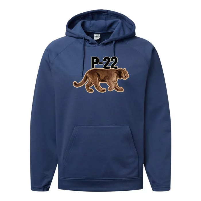 Hollywood Mountain Lion P22 Los Angeles Cougar Performance Fleece Hoodie