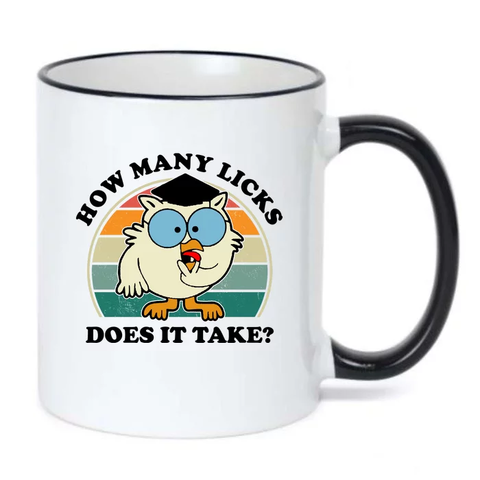 How Many Licks Does It Take Retro Sunset Black Color Changing Mug